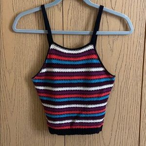 Sweater knit crop tank top.